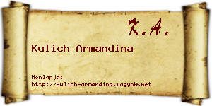 Kulich Armandina névjegykártya